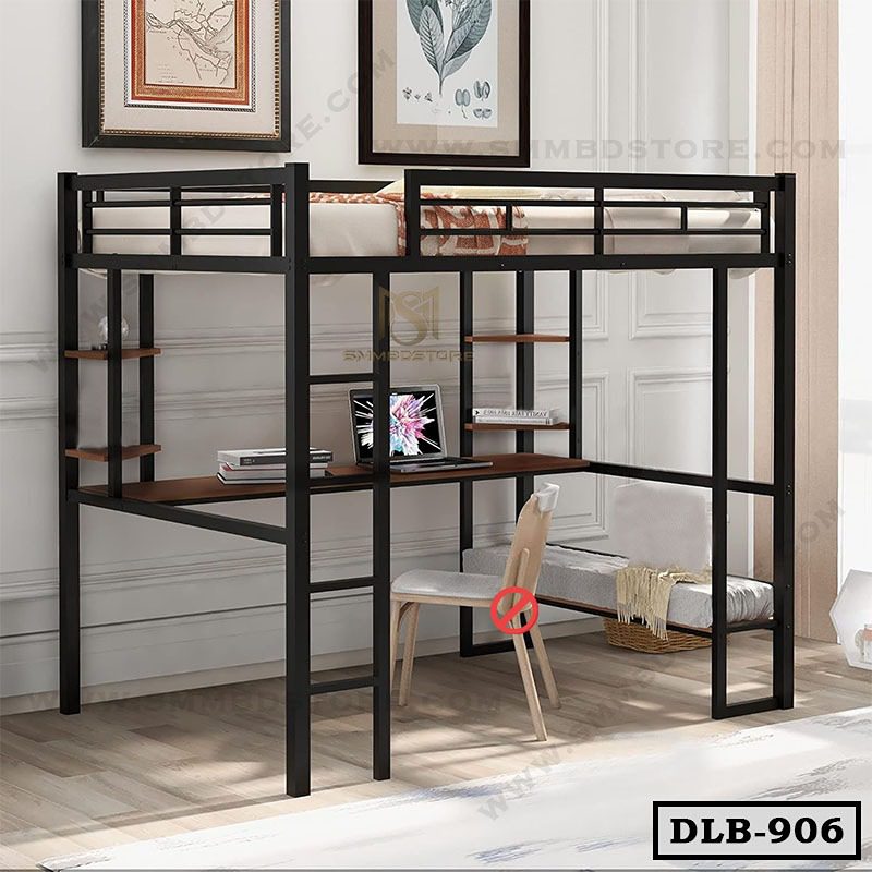 Space Saving Heavy Duty Metal Loft Bed With Desk and Sofa DLB-906