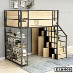 Apartment Loft Bed With Bookshelf-DLB-908