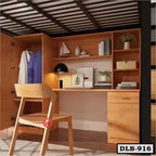 Modern Loft Bunk Bed With Desk, Wardrobe and Storage Drawer DLB-916