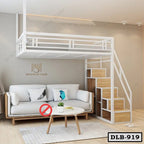 Multifunctional Iron Wall Hanging Bed With Storage Cabinet Ladder DLB-919