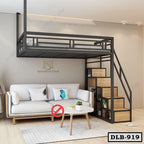 Multifunctional Iron Wall Hanging Bed With Storage Cabinet Ladder DLB-919