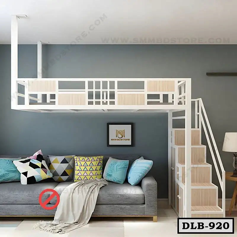 Heavy-Duty Space-Saving Loft Bed with Stairs-DLB-920