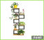 6-tier iron plant stand with potted flowers and modern black frame design