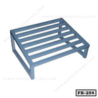 Metal office foot rest with slatted design, ideal for ergonomic desk support