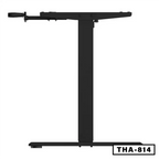 Black hand crank height adjustable desk frame for office or home, model THA-814.