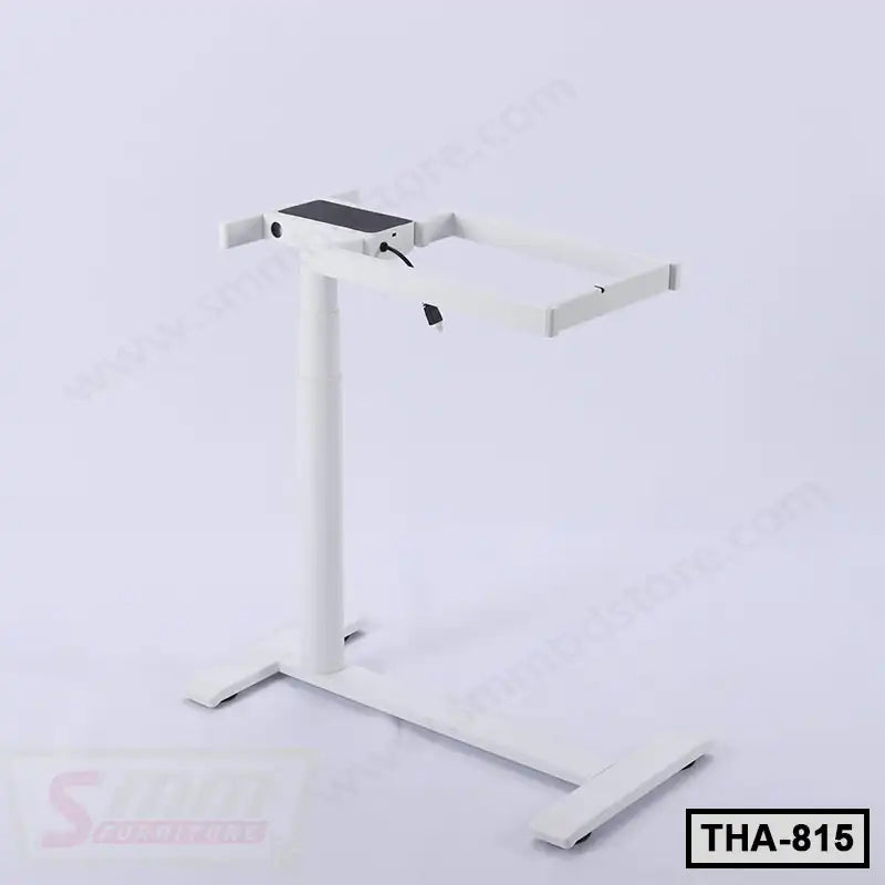 White height adjustable office table frame with modern minimalist design, model THA-815.