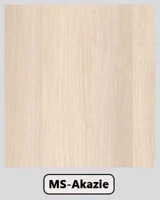 Light acacia wood texture sample for modern furniture design, labeled MS-Akazie.