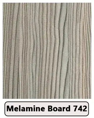 Textured melamine board 742 with light woodgrain finish for furniture and interior design.
