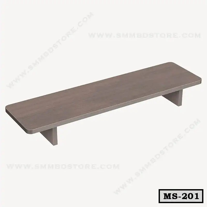 Wooden monitor stand for desk, minimalist design, rectangular shape, home office furniture