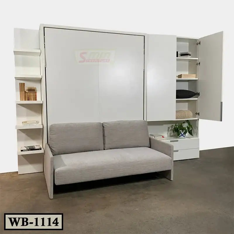 Home Bedroom Modern Wall Mounted Bed with Sofa and Almirah / Wardrobe WB1114 Secondary image