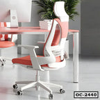 Ergonomic office chair with adjustable headrest and mesh backrest in a modern workspace