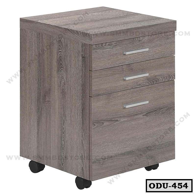 Wooden office drawer unit with three drawers and wheels, modern design, ODU-454 model Main image