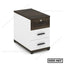 Modern office drawer unit with three drawers, wood top, and white body, model ODU-467