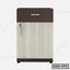 Modern office drawer unit with lockable drawer and cabinet, two-tone wood finish