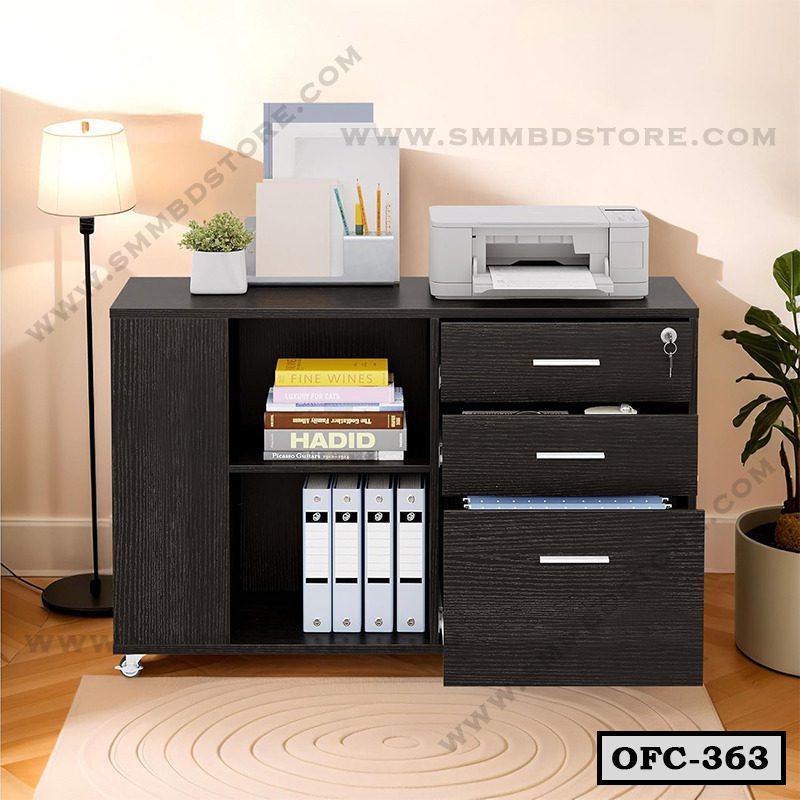 Mobile Filing Cabinet with Drawer & Storage Shelf OFC-363