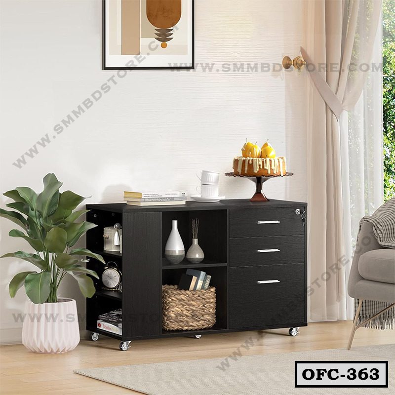 Mobile Filing Cabinet with Drawer & Storage Shelf OFC-363