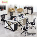 2-4-6 People Simple Design Office Workstation Table with Partitions | OWS-1157