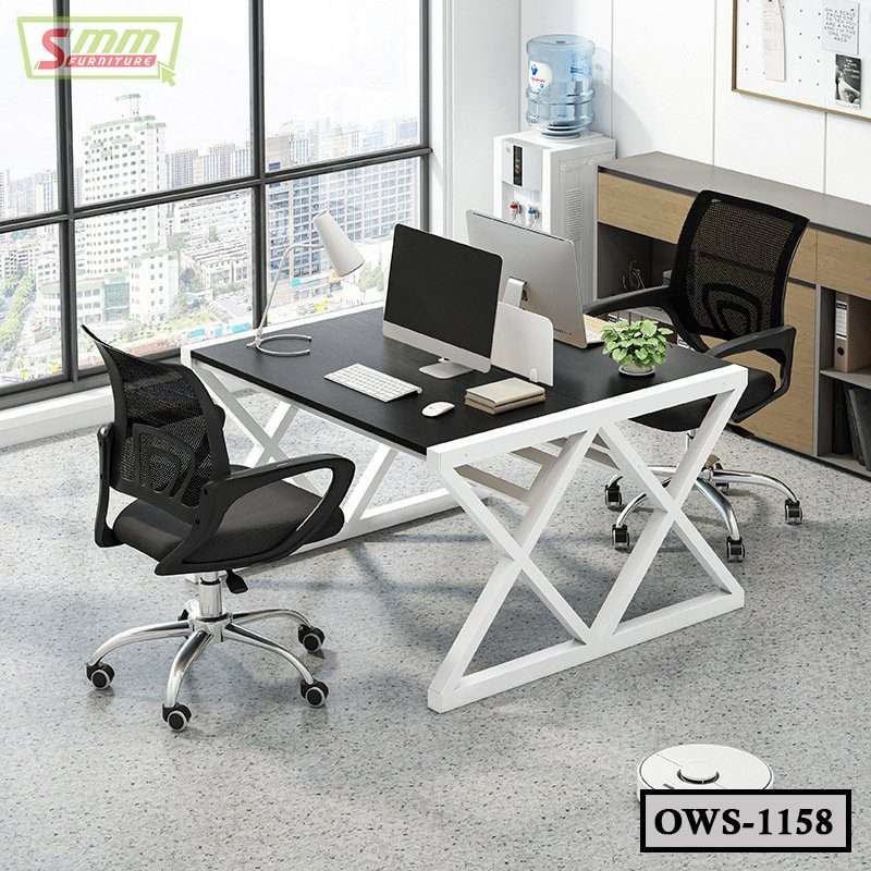 2-4-6 Seater Modern Design Office Staff Table With Partition | OWS-1158 Secondary image