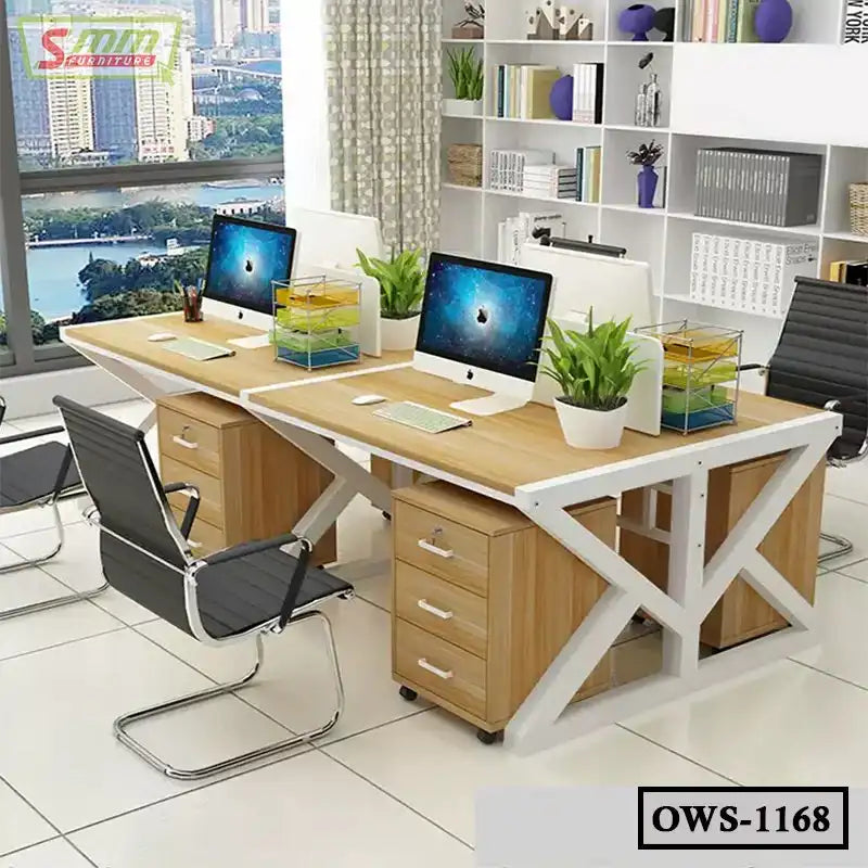 Modern Office Employee Desk With Partition | OWS-1168 Secondary image