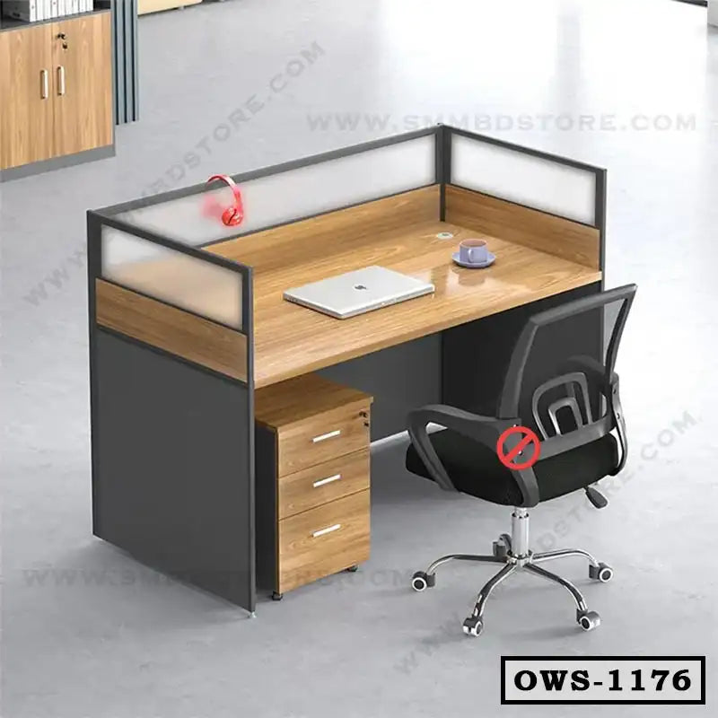 Modern Single Office Workstation Desk OWS-1176 Secondary image