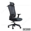 Ergonomic black mesh office chair with adjustable headrest and armrests, model OC-2455