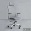 Modern ergonomic office chair with mesh back, headrest, armrests, and rolling wheels