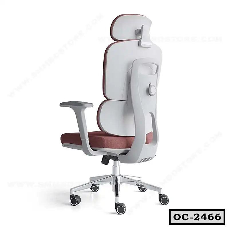 Modern ergonomic office chair with headrest, mesh back, adjustable armrests and wheels