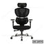 Ergonomic black mesh office chair with adjustable headrest, armrests, and wheels
