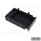 Black portable under desk drawer organizer with mounting brackets, model PD-222