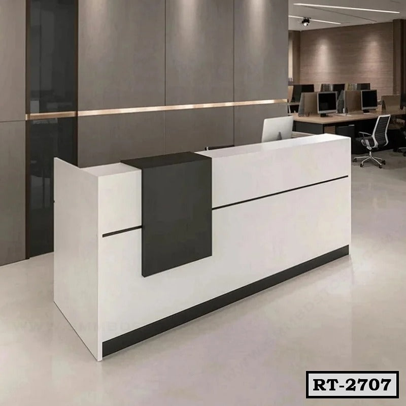 Premium White and Black Reception Desk RT-2707 Main image
