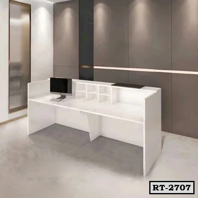 Premium White and Black Reception Desk RT-2707