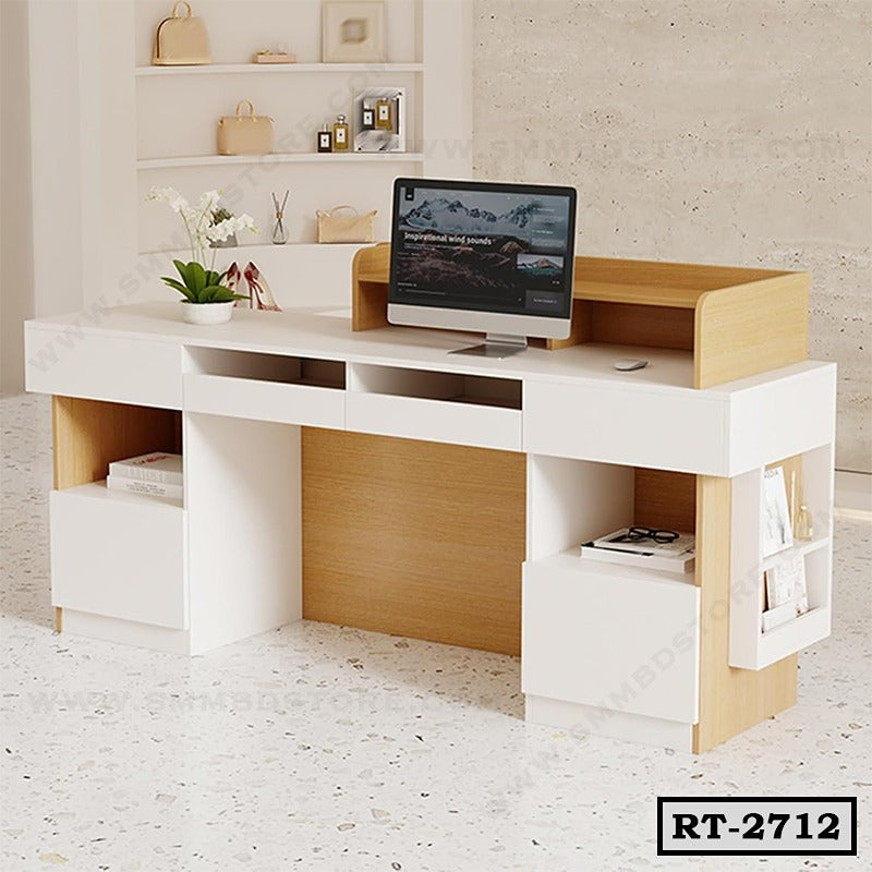 Modern Reception Desk with Storage Cabinet RT-2712