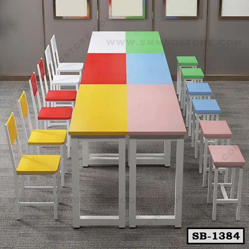 Colorful School Desk and Chair Set SB-1384