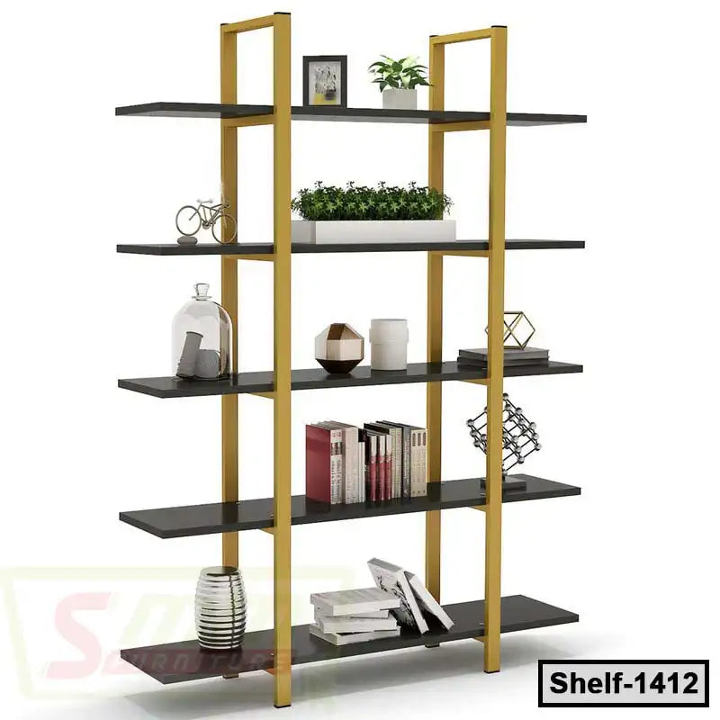 5-Tier Bookshelf | Industrial Style Bookcase | Flower Stand Rack for Home & Office (Shelf-1412) Secondary image