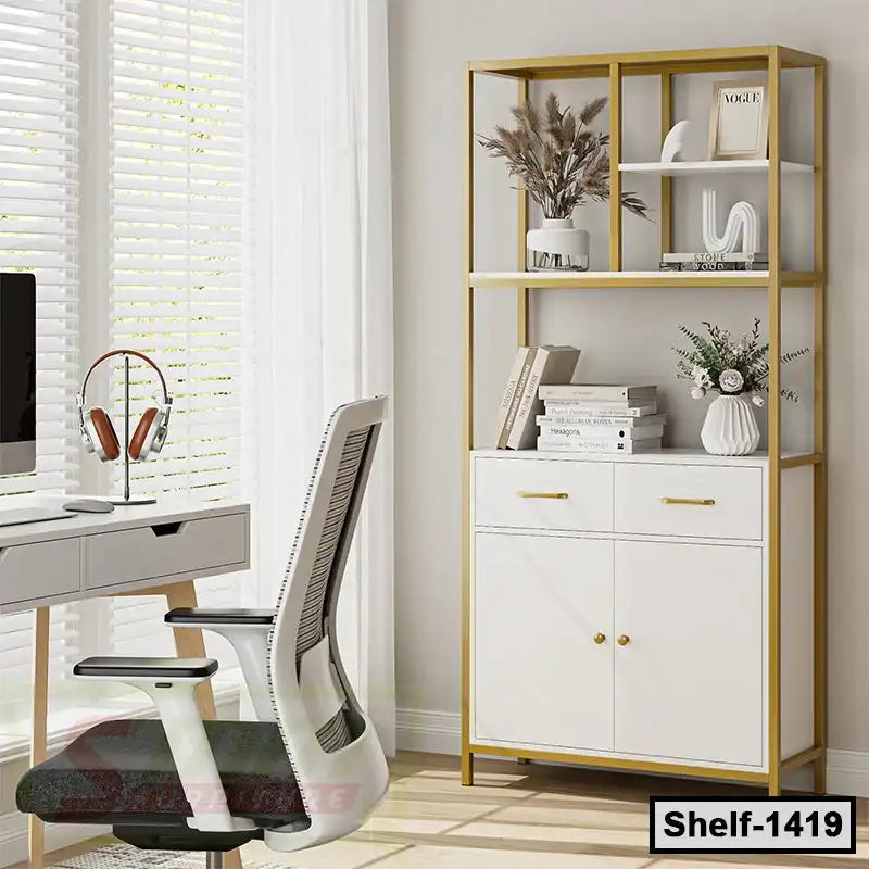 4-Tier Metal Bookshelf | Display Shelves (Shelf-1419) Secondary image