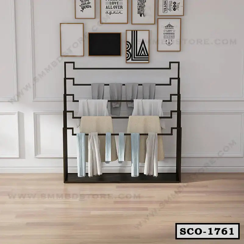 Custom Cloth Shop Floor Hanging Fabric Display Racks SCO-1761 Secondary image
