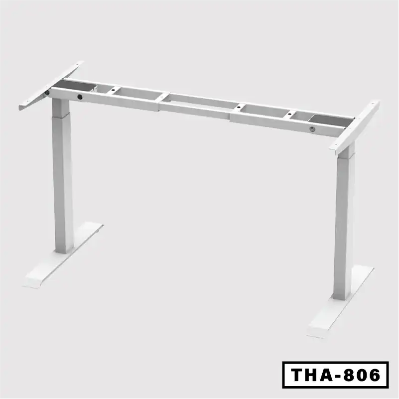 Adjustable standing computer desk metal frame, modern office furniture, THA-806 model