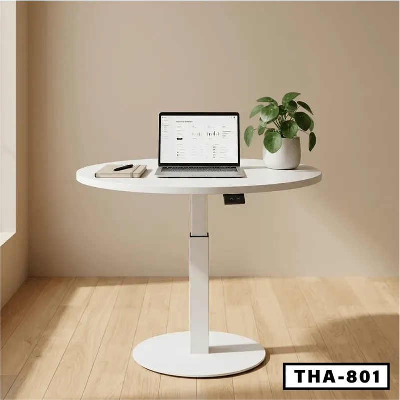 Round Adjustable Laptop Table-THA-801
