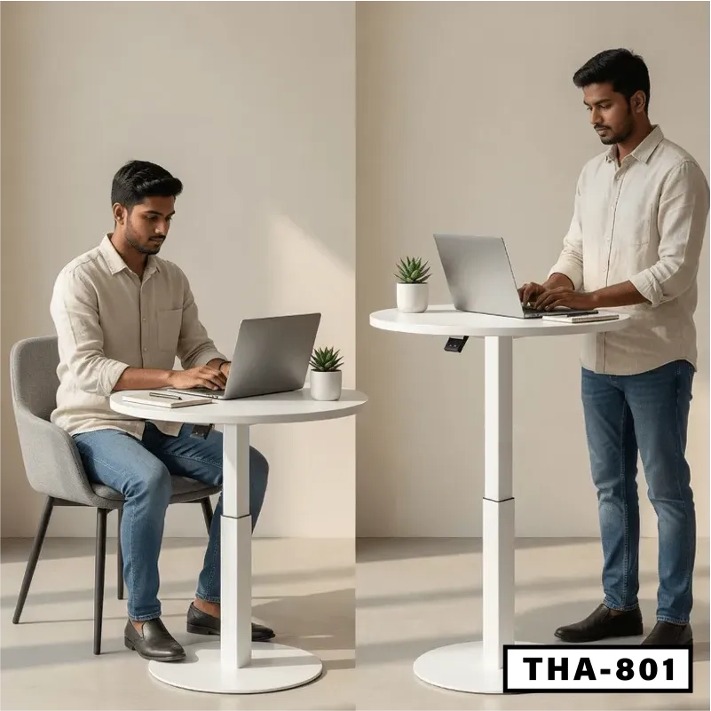 Round Adjustable Laptop Table-THA-801 Secondary image