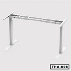 White standing desk frame with dual motors and adjustable height, model THA-808