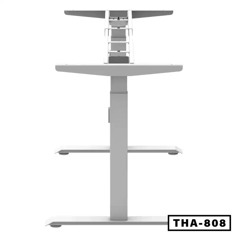 Adjustable standing desk frame with double motors, modern office furniture, THA-808 model