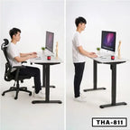 Adjustable height standing desk THA-811 with computer, for ergonomic home office setup