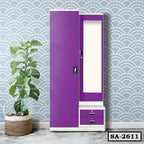 Modern Bedroom Steel Almirah with Mirror and Drawer SA-2611