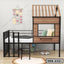Twin Size Metal House Loft Bed with Roof and Window SBB-2321
