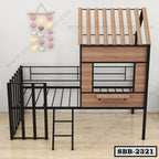 Twin Size Metal House Loft Bed with Roof and Window SBB-2321