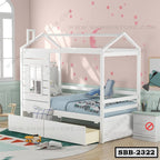 Twin Size House Platform Bed Frame with 2 Storage Drawer SBB-2322