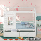 Twin Size House Platform Bed Frame with 2 Storage Drawer SBB-2322
