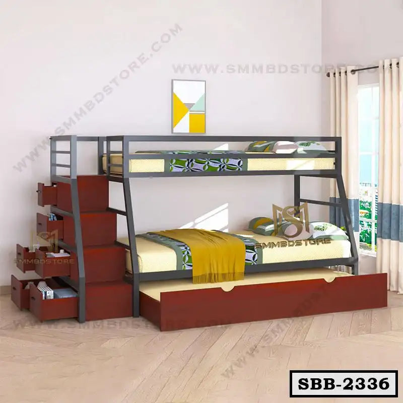 Bunk Bed with Extra Bed and Drawer Storage SBB-2336 Main image