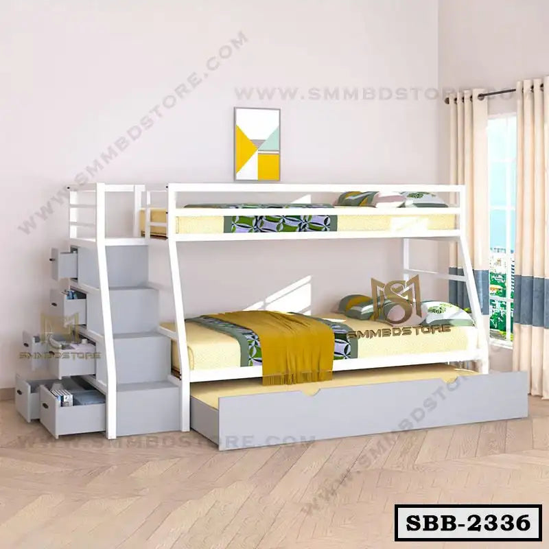 Bunk Bed with Extra Bed and Drawer Storage SBB-2336