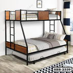  Bunk Bed with Extra Bed and Two Side Ladders-SBB-2339-SMM BD STORE